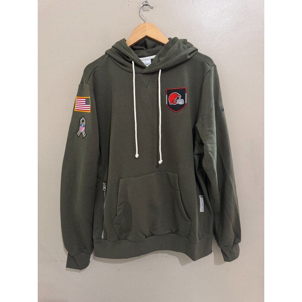 Mens L Nike NFL Cleveland Browns Team Issued Salute To Service Sideline Hoodie